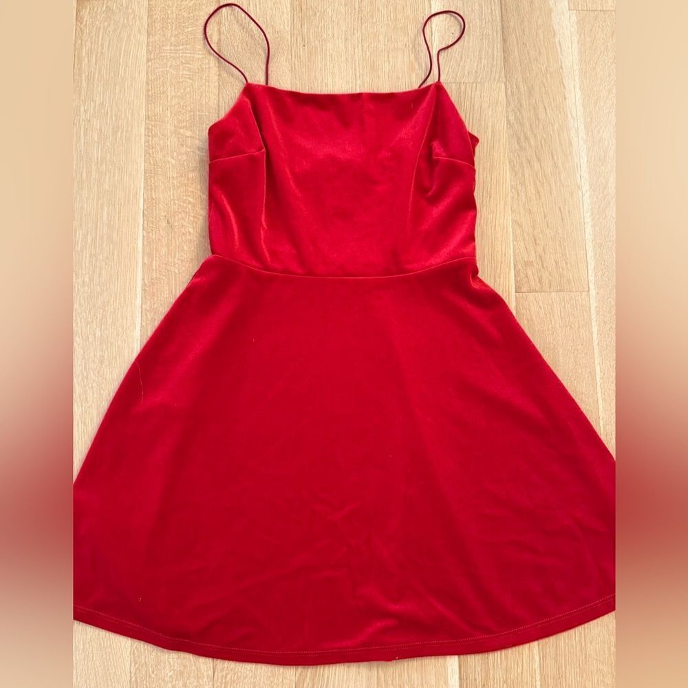 Urban Outfitters Red Spaghetti Strap A-Line Mini Dress - Picture 2 of 5